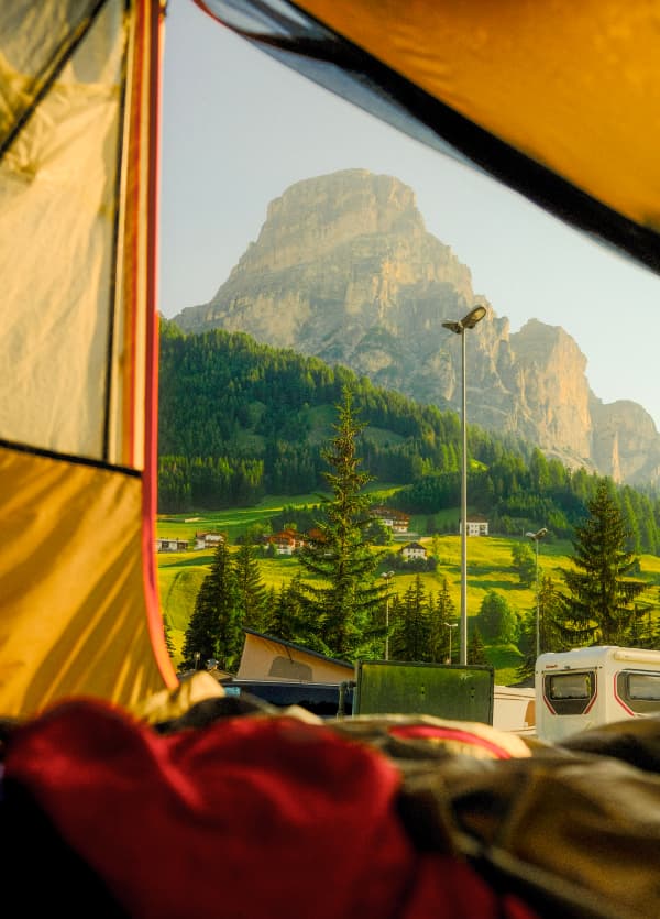 View from the tent, Dolomites 2026